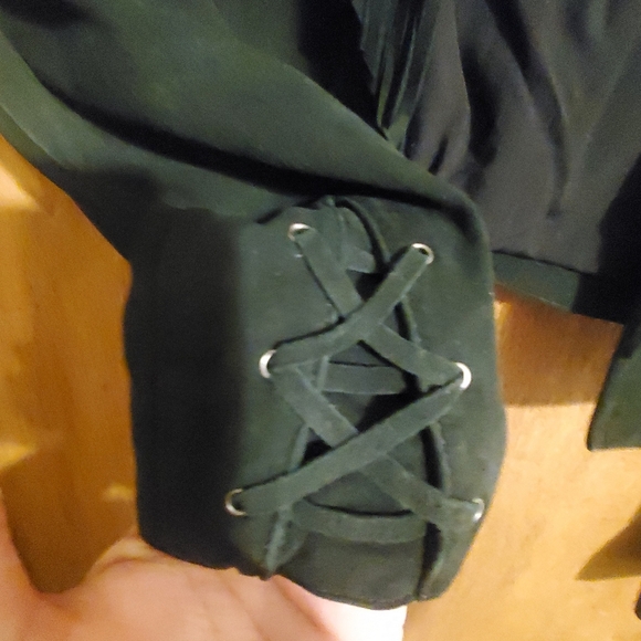 PAIGE DARLENE FRINGED SUEDE LEATHER. CROPPED. BLACK. OPEN  XS - Picture 9 of 13